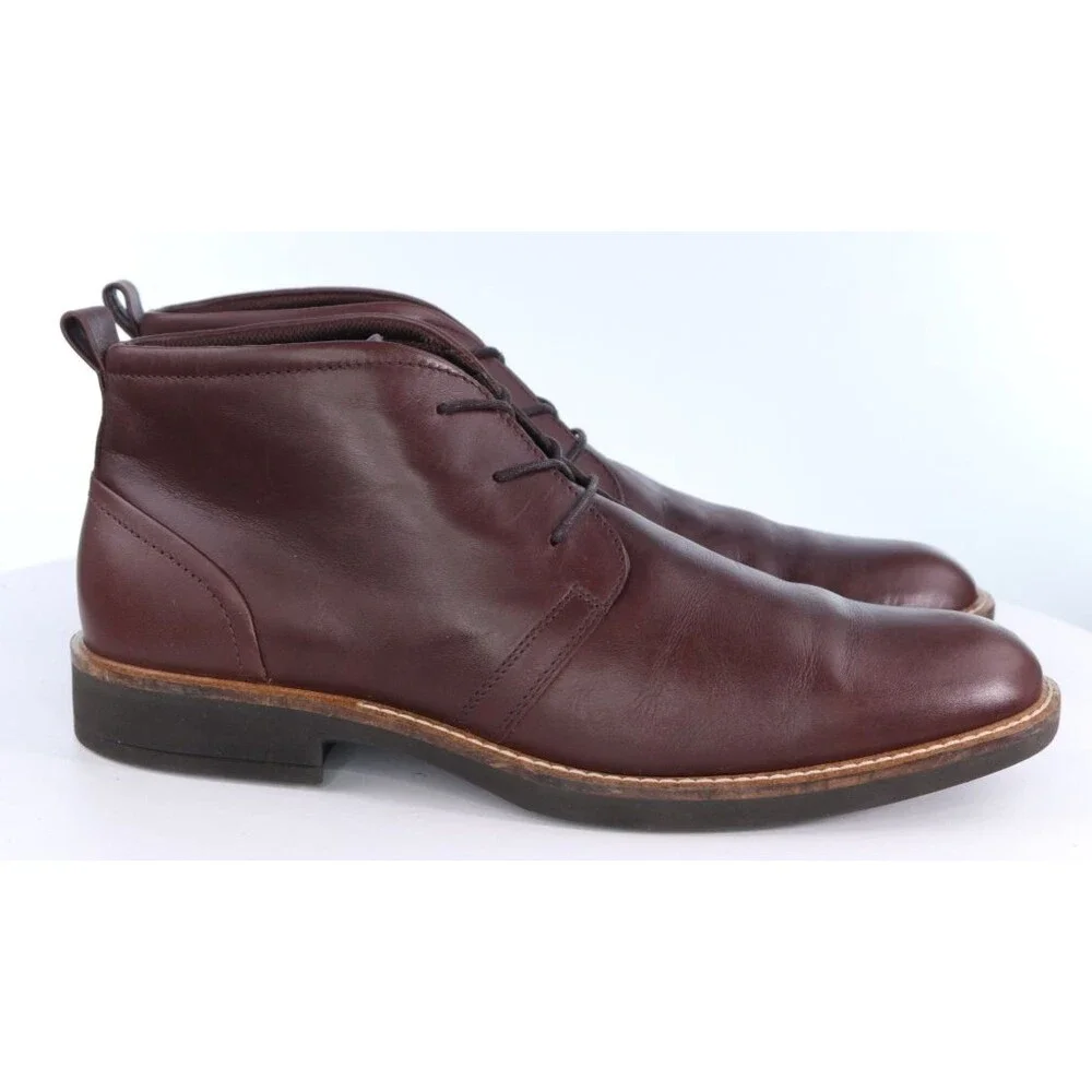ECCO Biarritz $160 Men's Chukka Boots Size EU 42 US 11-11.5 Leather Brown